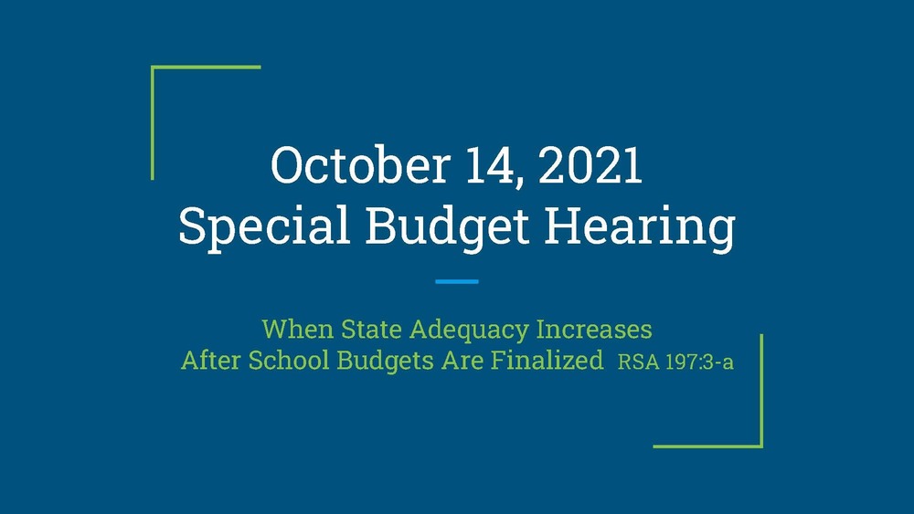 Oct 14, 2021 Special Budget Hearing