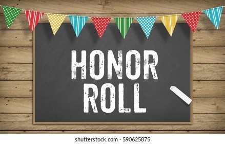Honor Roll image on a chalkboard with banner