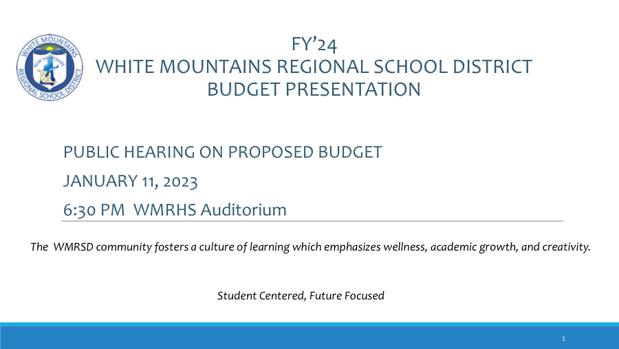 January 11, 2023 Budget Hearing Presentation