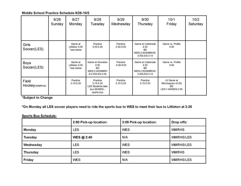 MS Athletic Schedule 10-02-21