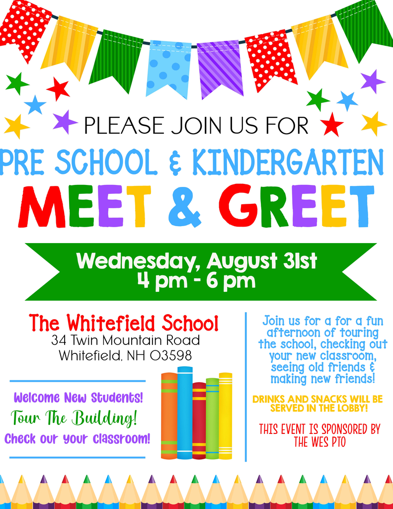 WES Pre School & Kindergarten Meet & Greet - Updated Date and Time